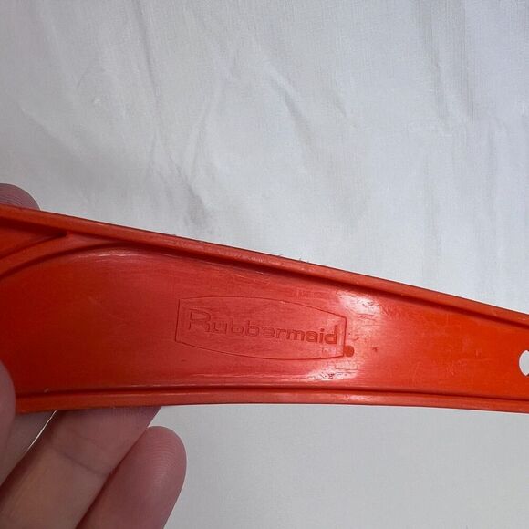 Vintage 1970s Rubbermaid 1907-2 Orange Plastic Spatula Pot Strainer 11.5" - Picture 6 of 9